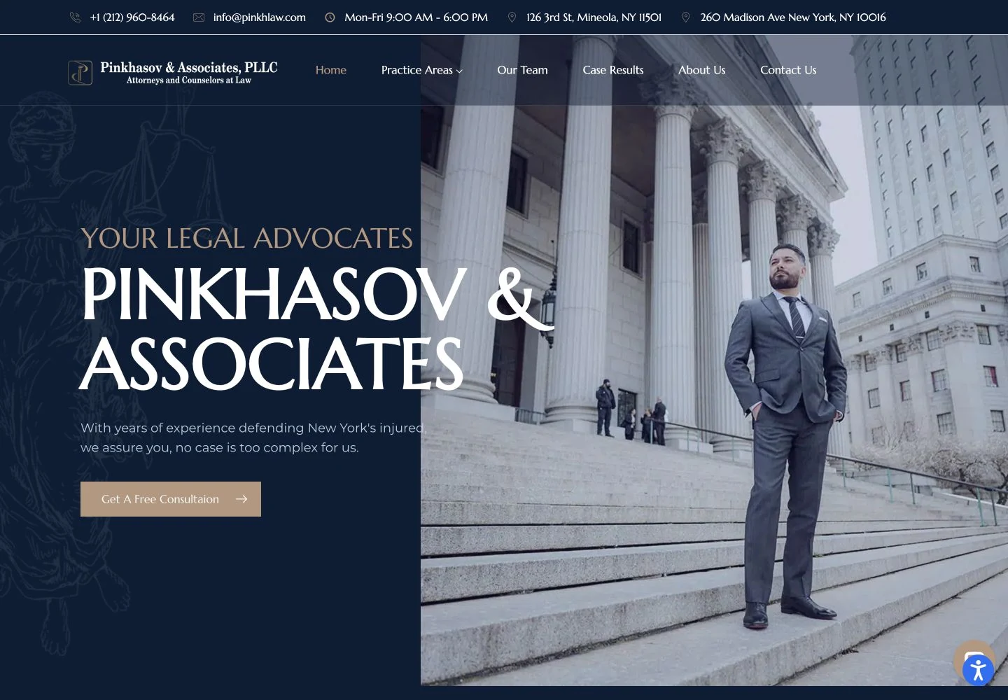 Pinkhasov & Associates website — desktop view
