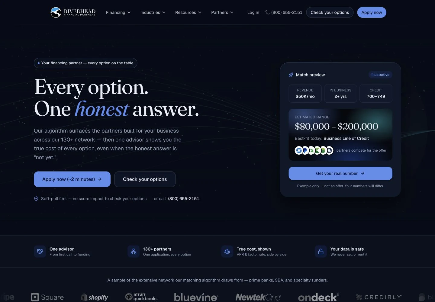 Riverhead Financial Partners website — desktop view