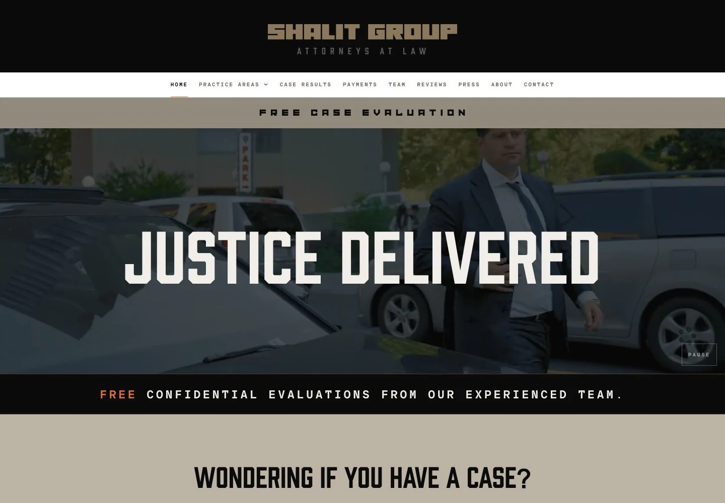 Shalit Law website — desktop view
